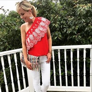 NWT Stella & Dot One Shoulder Hannah Top - Size M